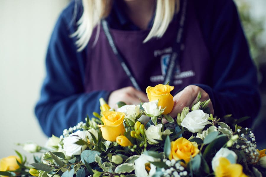  Evening student doing flower arranging course in Bristol